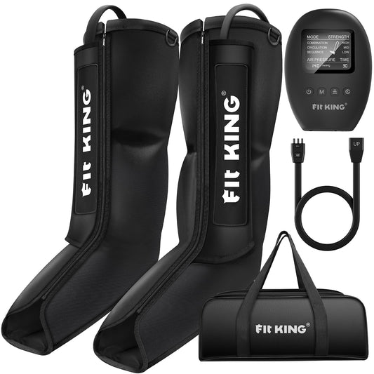 FIT KING Fast Recovery Boots for Foot and Calf Relaxation Air Compression Leg Massager for Blood Circulation Muscle Soreness Relief Pain and Swelling FSA or HSA Eligible