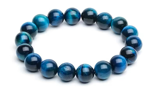8. Bracelet Apaiser les pulsions alimentaires — œil du tigre apatite bleue